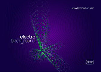 Party Design. Soundwave Audio Invitation. Festival Invite. Techno Set. Green Music Event. Fest Concert Graphic. Pink Discotheque Banner. Blue Party Design