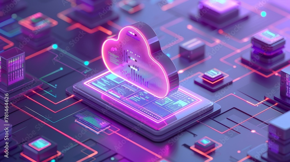 Poster cloud infrastructure setup demonstrating cost-effectiveness, with resources optimized for efficiency