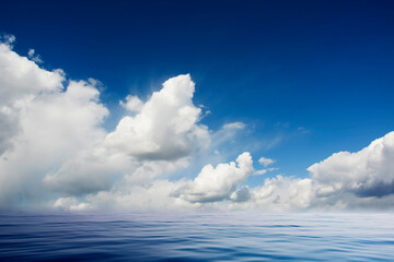 tranquil sea with cloudy sky