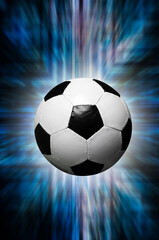 soccer ball with a dynamic backdrop