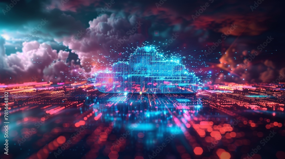 Poster cloud migration: representing the shift of infrastructure from physical servers to virtual cloud env