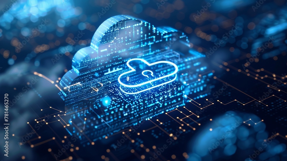 Poster cloud security: a digital lock securing access to cloud data