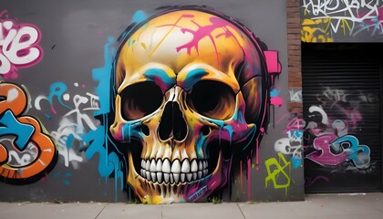A-Skull-Covered-In-Vibrant-Graffiti-A-Testament-T- 2