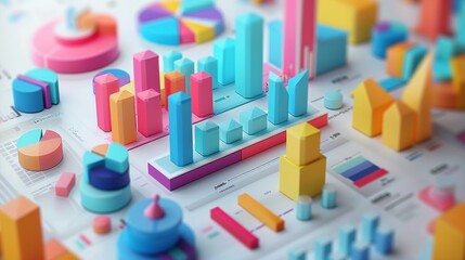 Infographics Design Tips: A 3D vector illustration showcasing the importance of simplicity
