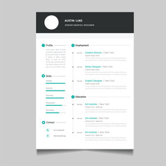 Professional resume business layout, Creative cv template vector minimalist elegant design
