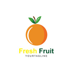 Fresh lemon fruit logo. Illustration of orange fruit.