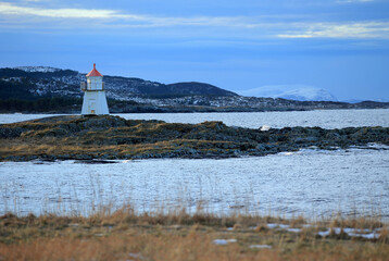 Lighthouse at Vigra island, Norway. - 781466625