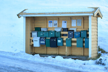 Mailboxes in Eidsnes (Sula island, Norway). - 781466820