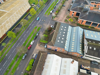 Aerial View of Elstree London City of England Great Britain during Cloudy and Windy Day. April 4th, 2024