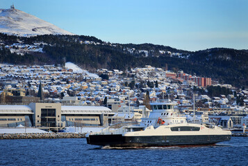 Ferry at Molde city (More og Romsdal, Norway). - 781468212