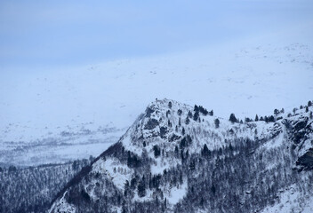 Winter mountains near Bjorli, Norway. - 781468827