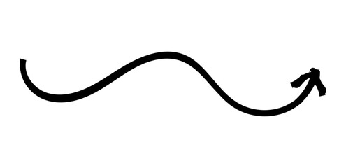 Hand drawn simple arrow drawn with wax crayon, chalk or charcoal. Uneven dry texture for underlining highlighting. Pencil drawn lines, strikethrough, grungy vector isolated on white