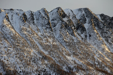 Winter mountains near Gamlem (More og Romsdal, Norway). - 781469239