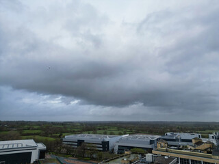 Aerial View of Elstree London City of England Great Britain during Cloudy and Windy Day. April 4th, 2024