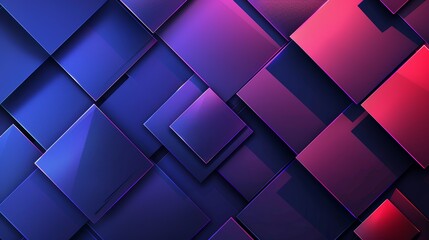 Fototapeta na wymiar Vibrant blue and purple geometric 3D cubes pattern. Graphic wallpaper design with an edgy and modern feel