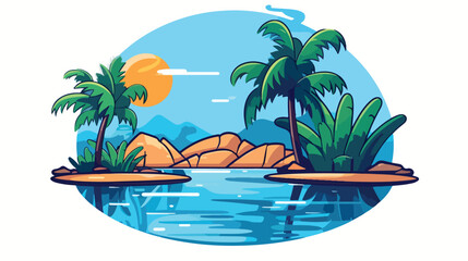 Fototapeta na wymiar Interesting logo that for Custom pools and outdoor