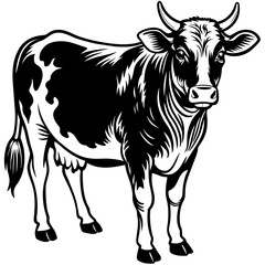 Fototapeta premium cow silhouette vector illustration 