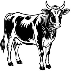 Fototapeta premium cow silhouette vector illustration 