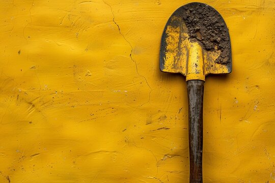 The yellow background highlighted the hoe as a representation of dedication and resilience, serving as a motivator to show that success is attainable through determination. Automatically generated.