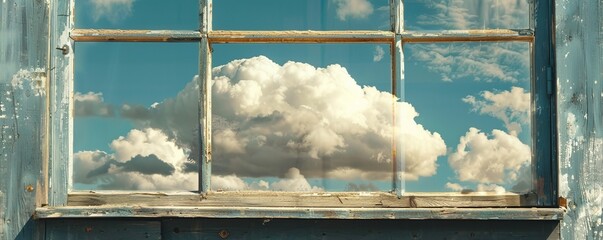 Cloud reflection in the window