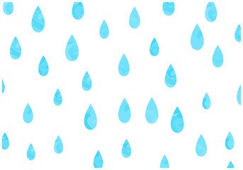 梅雨の雨が降る水滴パターン背景1水色