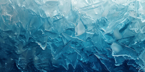 Abstract Blue Ice Crystal Textures Close-up