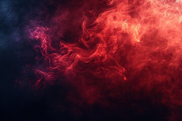 Red smoke texture on black background - Powered by Adobe