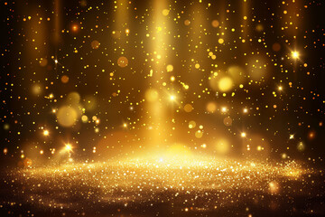 Fototapeta na wymiar Abstract Golden Sparkles and Glitter Background.