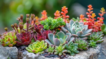 Different succulents in a single pot
