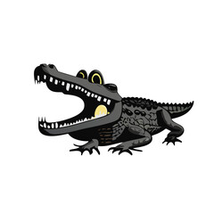 Dynamic vector illustration featuring a detailed crocodile design on a clean white background, perfect for logos, icons, or stickers. This editable layered vector showcases the fierce beauty of this w