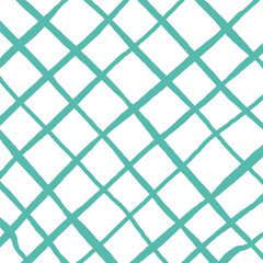 Vector hand drawn cute checkered pattern. Doodle Plaid geometrical simple texture. Crossing lines. Abstract cute delicate pattern ideal for fabric, textile, wallpaper