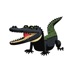 Dynamic vector illustration featuring a detailed crocodile design on a clean white background, perfect for logos, icons, or stickers. This editable layered vector showcases the fierce beauty of this w