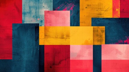 Abstract Colorful Geometric Shapes on Textured Background