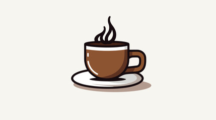 Isolated coffee with cup simple vector logo design