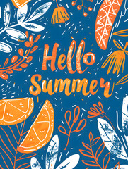 Pop colors Summer banner in doodle style design - 781478427
