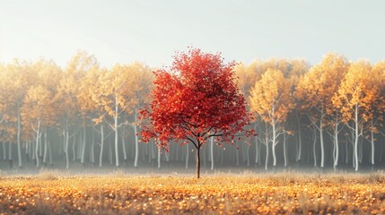 A minimalist style of an autumn concept
