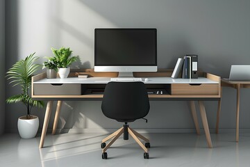 A computer sitting on top of a wooden desk
