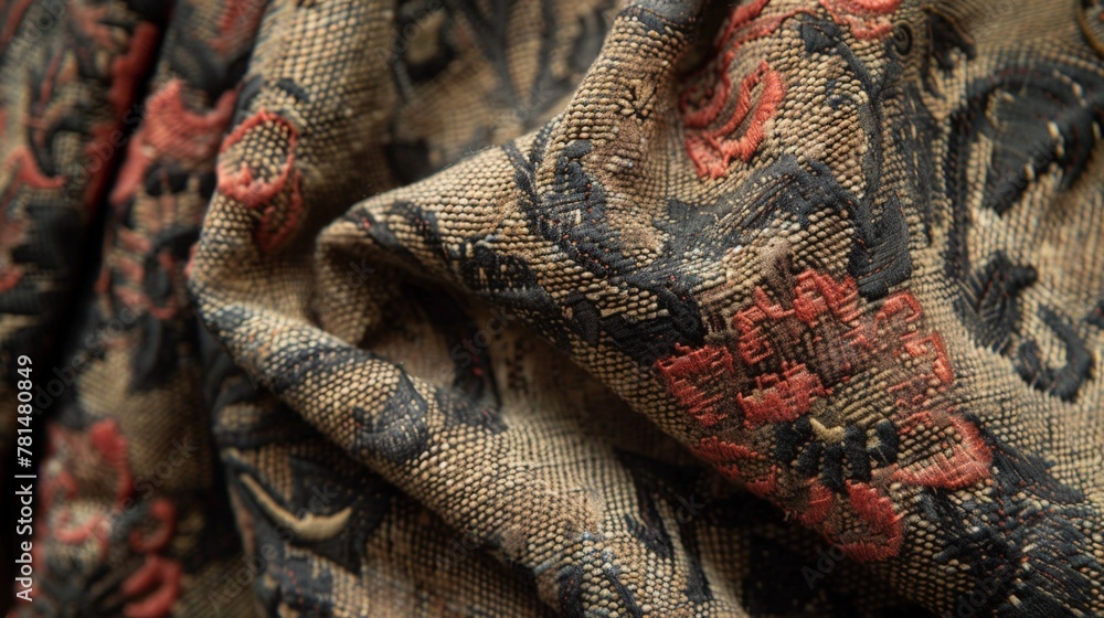 Poster fabric with intricate design close up