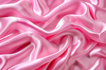 Elegant pink silk fabric texture  luxurious abstract folds. Soft textile design background