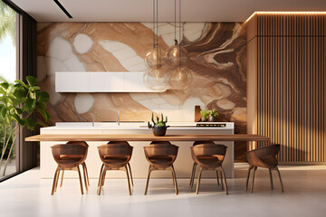 Modern design dining room with pendant light