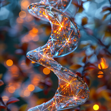 A scientific illustration showing the double helix structure of DNA, with two intertwined strands labeled as sugar-phosphate backbones and nitrogen bases.