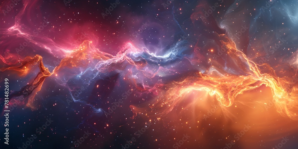 Poster fiery particles in plasma state capture the dynamic energy and luminous chaos of ionized gases in a 