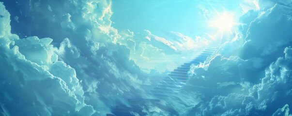 Stairway to heaven in celestial cloudscape