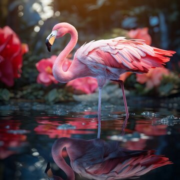 Flamingo Finesse: Graceful Images of Pink Avian Beauties