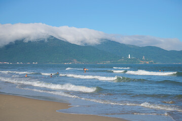 Surf on Nha Trang city beach. Vietnam - 781484276