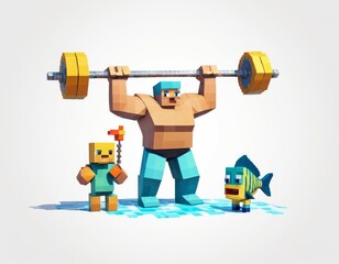 athlete cartoon character. funny 3d