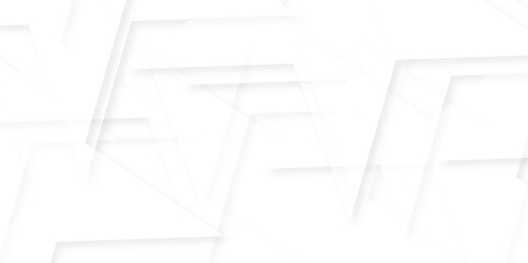 Abstract minimal geometric white and gray light background design. white transparent material in triangle diamond and squares shapes in random geometric pattern.