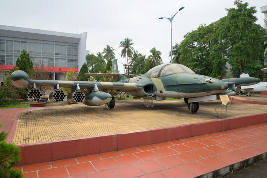 DANANG, VIETNAM - JANUARY 06, 2016: Cessna A-37 Dragonfly aircraft at the Museum of the 5th Militarized Zone. Da Nang, Vietnam