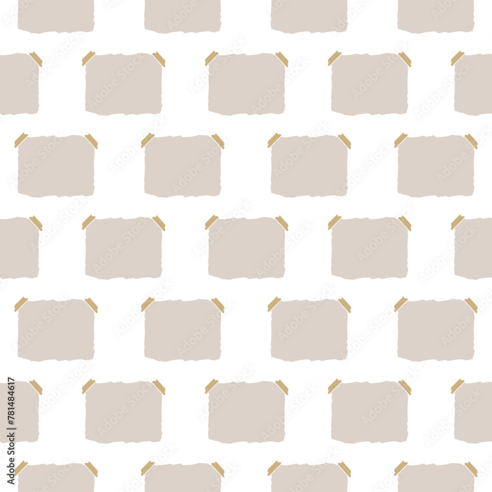 Poster note papers seamless pattern isolated on white background