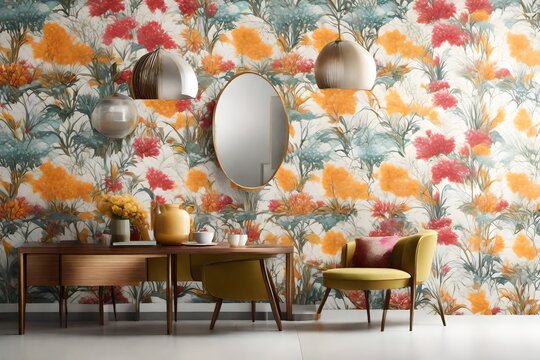 room with flowers
